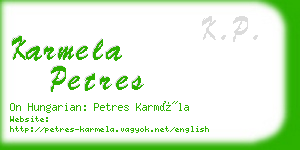 karmela petres business card